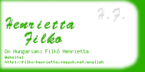 henrietta filko business card