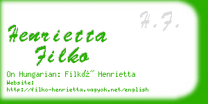 henrietta filko business card